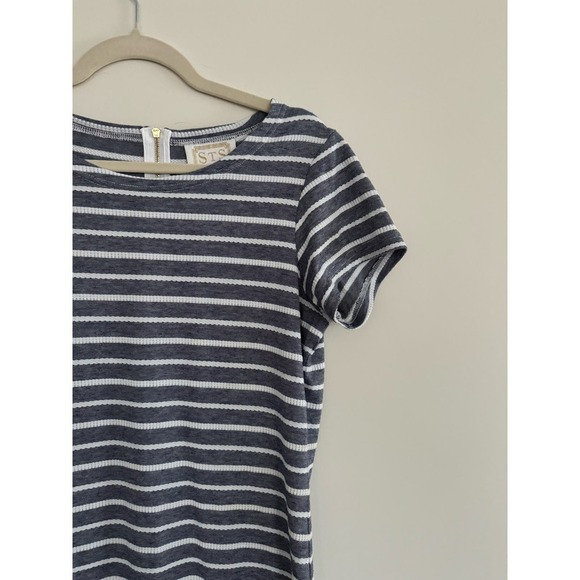STS Sail to Sable Navy and White Jersey Shift Dress Size Medium - Picture 2 of 5